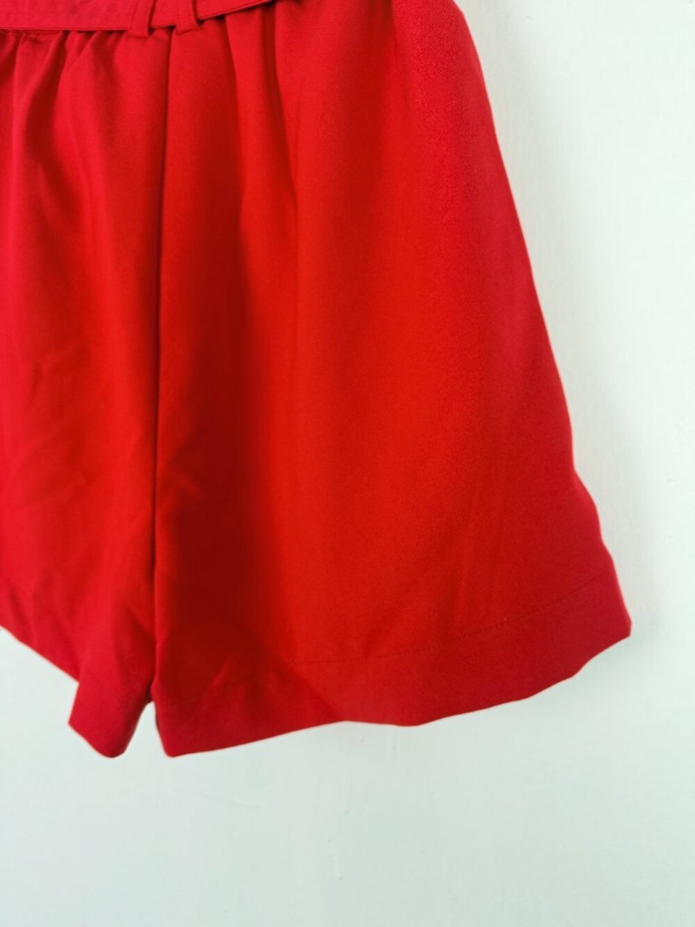 NWT Draper James Twill Belted Shorts 4" Dressy High Waist Red Size Medium M NEW - Picture 10 of 11